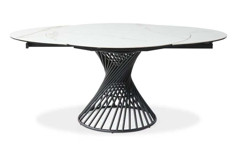 Стол BUENO 120/180 GLOSS GOLDEN JADE SOLID CERAMIC / BLACK, ®DISAUR